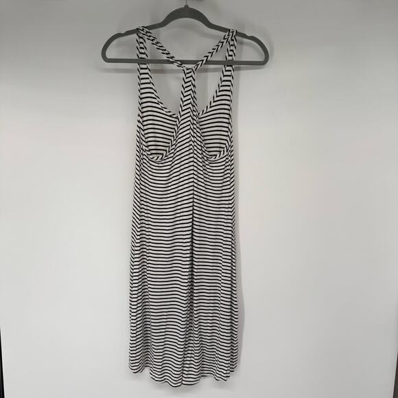 NWT Stella Cruz Striped Racerback Anchor Rope Tank Top Women's Sze M Black White - Picture 2 of 7